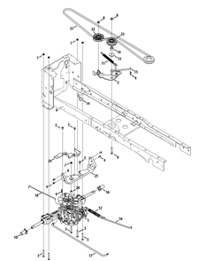 Drive System (Lx) Diagram and Parts List for XT2-LX42KH (13APA1CS010-13WPA1CS010)(2015) Cub Cadet Lawn Tractor